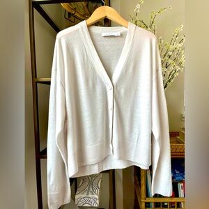 IRO Wool and Cashmere Blend Cardigan, Light Grey, Size SMALL